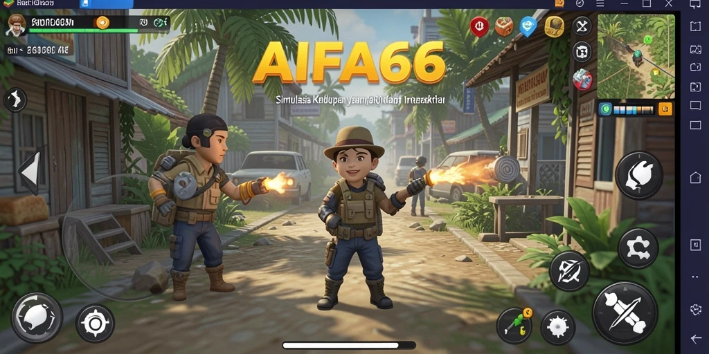 Tangkapan layar utama AIFA66 menunjukkan gameplay simulasi yang mendalam dan interaktif.