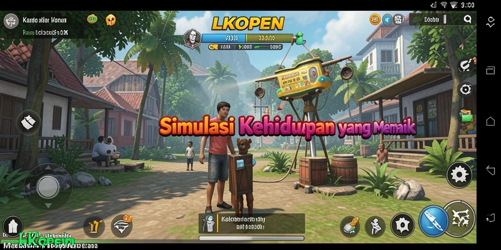 Tampilan gameplay LKOPEN yang menarik dalam simulasi kehidupan.