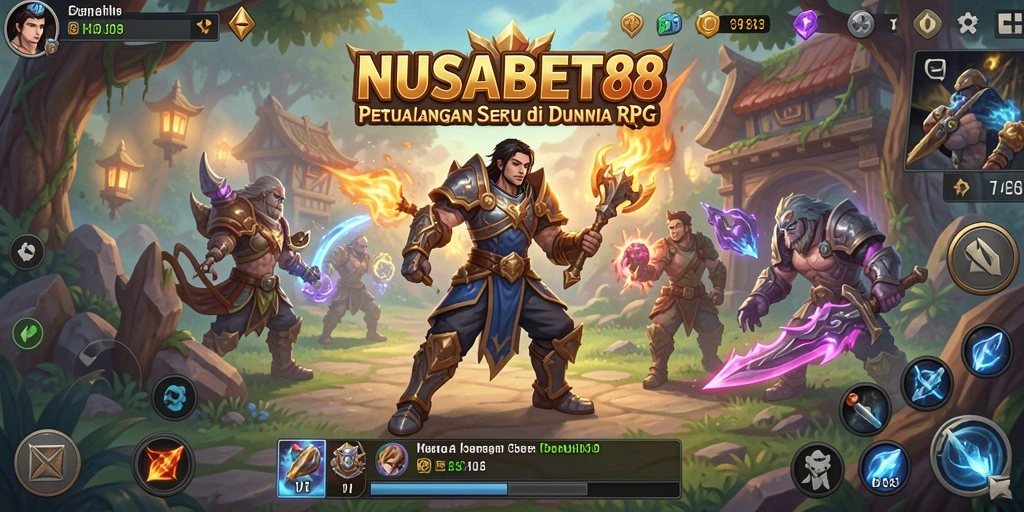 Tampilan gameplay mendebarkan dari NUSABET88 dengan pertarungan RPG yang menantang.