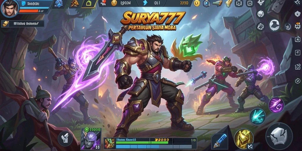 Screenshot dari gameplay seru SURYA777 dalam satu pertempuran tim.
